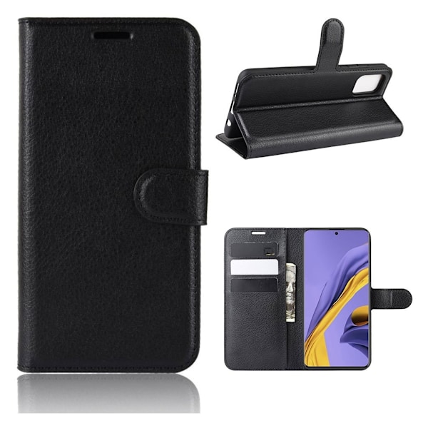 Classic Samsung Galaxy A51 flip kuoret - Musta Black