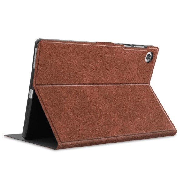 Lenovo Tab M10 FHD Plus durable leather flip case - Brown Brun