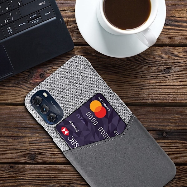 Bofink Motorola Moto G (2022) skal med korthållare - Silver/Grå Silvergrå
