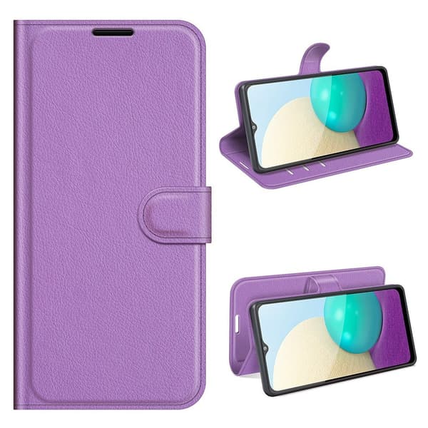 Klassisk Samsung Galaxy A02 flip etui - Lilla Purple