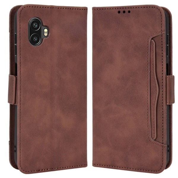 Moderne Samsung Galaxy Xcover 6 Pro læderetui med pung - Brun Brown