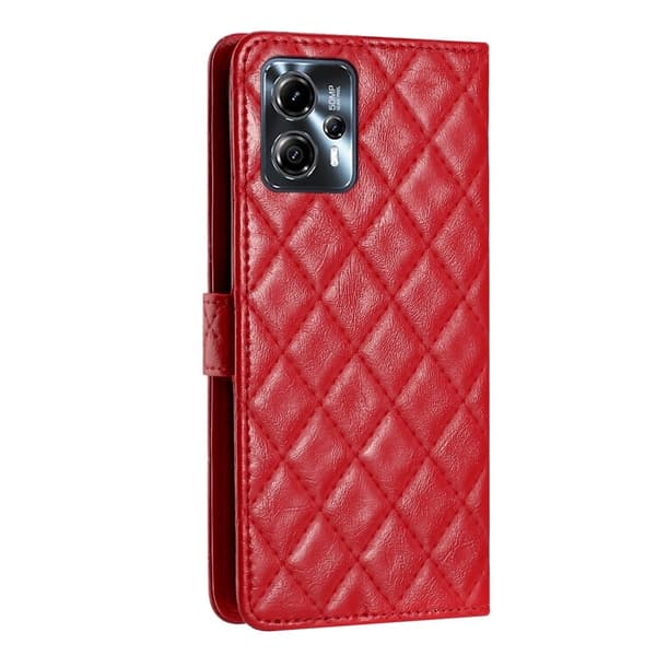 Funktionelt Motorola Moto G13 rombe etui med pung Red