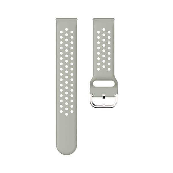 22 mm universal klokkerem i silikon med runde hull - Grå / Sølvspenne Silver grey