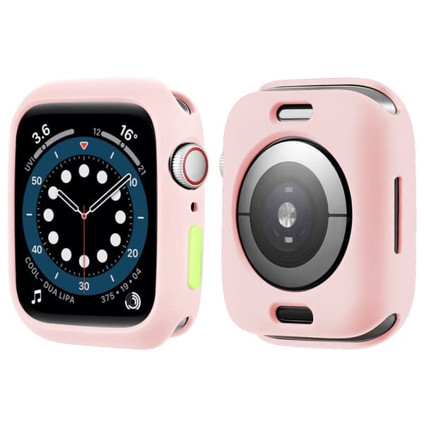 Apple Watch (41mm) candy color button TPU cover - Lyserød / Fluorescerende Grøn Pink