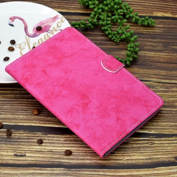 iPad 10.9 (2022) flip-etui i lær med tekstiltekstur - Rose Pink