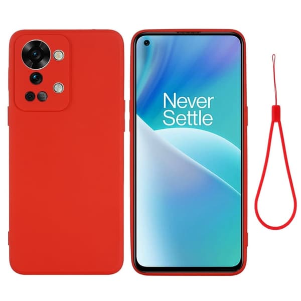 Matt flytende silikondeksel for OnePlus Nord 2T - Rød Red