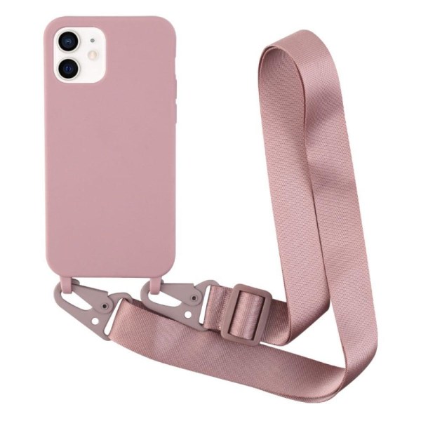 Thin TPU case with a matte finish and adjustable strap for Dark Pink