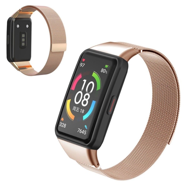Honor Band 6 stainless steel watch strap - Rose Gold Rosa