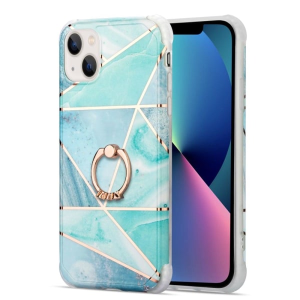 Marble design iPhone 13 cover - Blå Marmorflise Blue