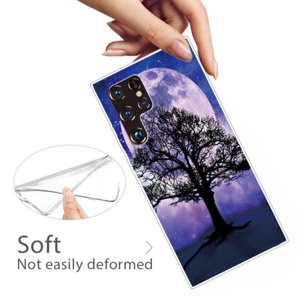 Deco Samsung Galaxy S22 Ultra Etui - Træ og Måne Multicolor