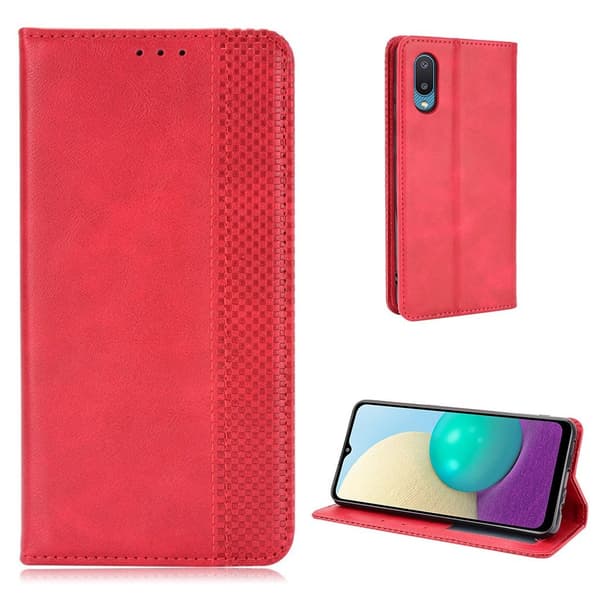 Bofink Vintage Samsung Galaxy M02 / A02 Læder etui - Rød Red