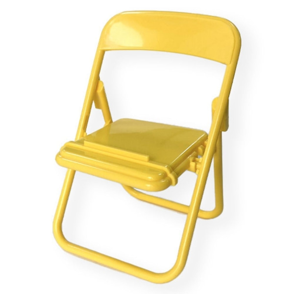 Universal mini stolformet foldbar telefonholder - Gul Yellow