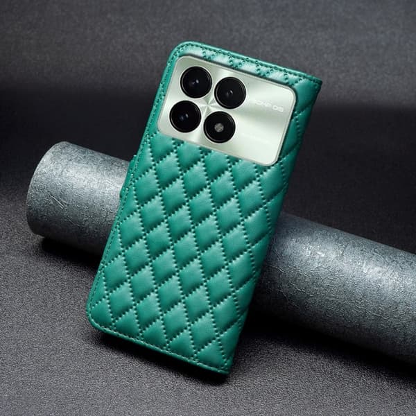Matt Xiaomi Redmi K70E fodral med rombmönster - Grön Grön