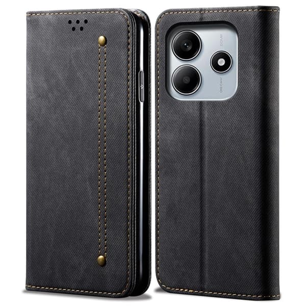 Jeans Xiaomi Redmi Note 14 5G flip etui - Sort Black