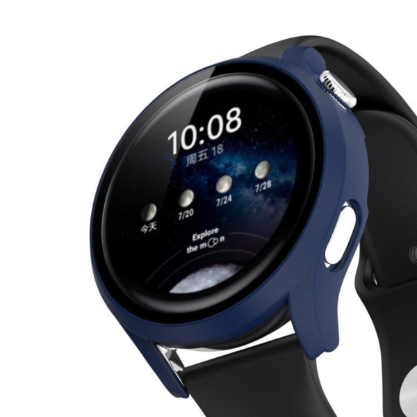 Matta kansi + karkaistu lasi näytönsuoja Huawei Watch 3 Pro - Keskiyön Sininen Blue