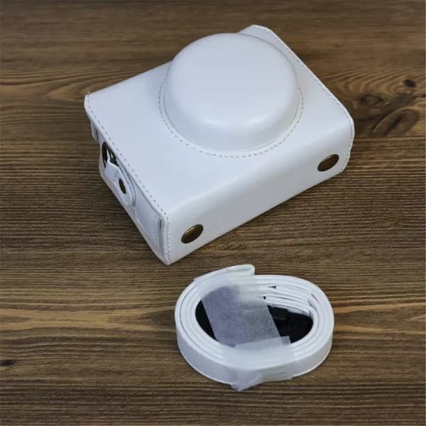 Sony ZV-1F läderfodral med axelrem - Vit Vit
