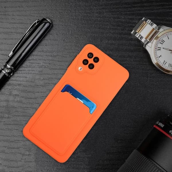 Card Holder Deksel til Samsung Galaxy M12 - Oransje Orange