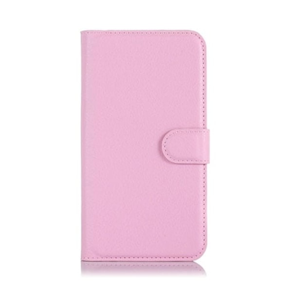 Litchi Textur Läderfodral med Stativ för LG K10 - Rosa Rosa