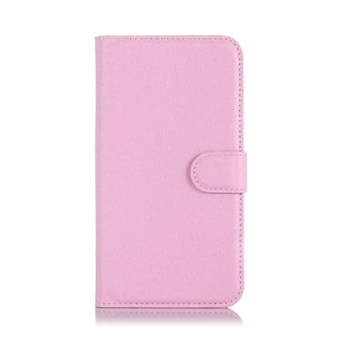 Litchi Texture Protective lær Wallet Cover for LG K10 - rosa Pink