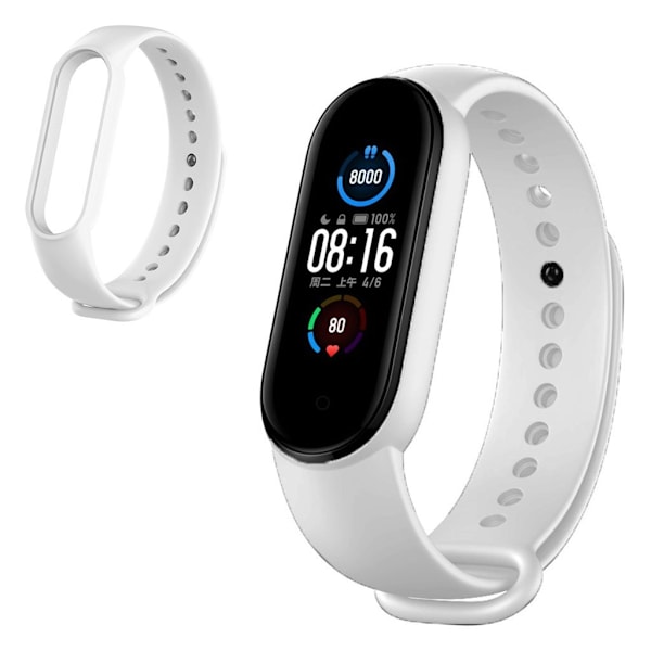 Xiaomi Mi Band 5 silikon klockarmband - vit Vit