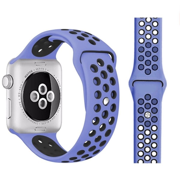 Apple Watch Series 5 / 4 44mm dobbeltfarvet urrem - Hjerte Blå / Sort Blue