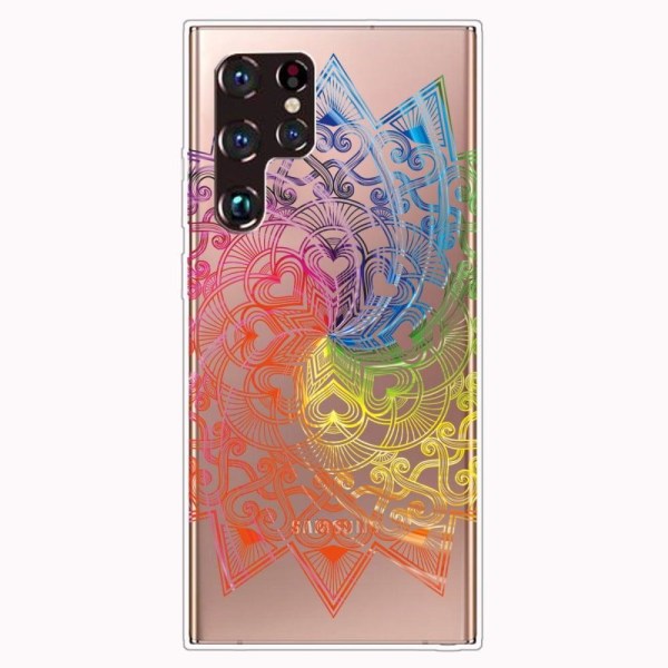 Deco Samsung Galaxy S22 Ultra skal - Färgglad Mandala Spiral multifärg