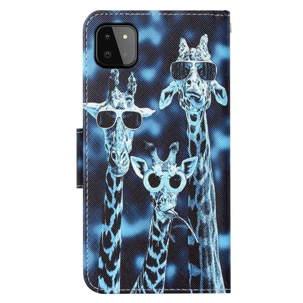 Wonderland Samsung Galaxy A22 5G Flip Etui - Giraf Blue