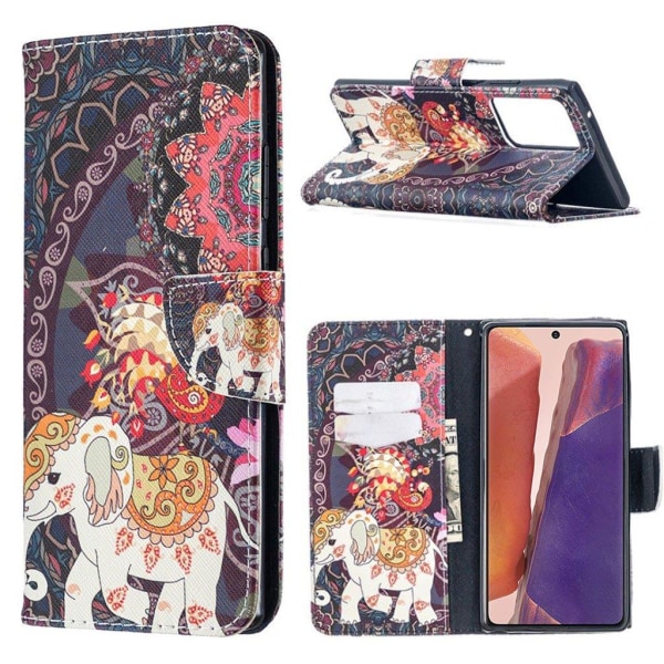 Wonderland Samsung Galaxy Note 20 Ultra Flip Etui - Elefant Multicolor