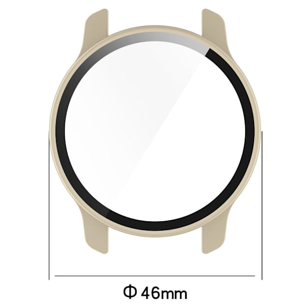 Garmin Venu 2 Plus cover with tempered glass screen protector - Dark Green Grön