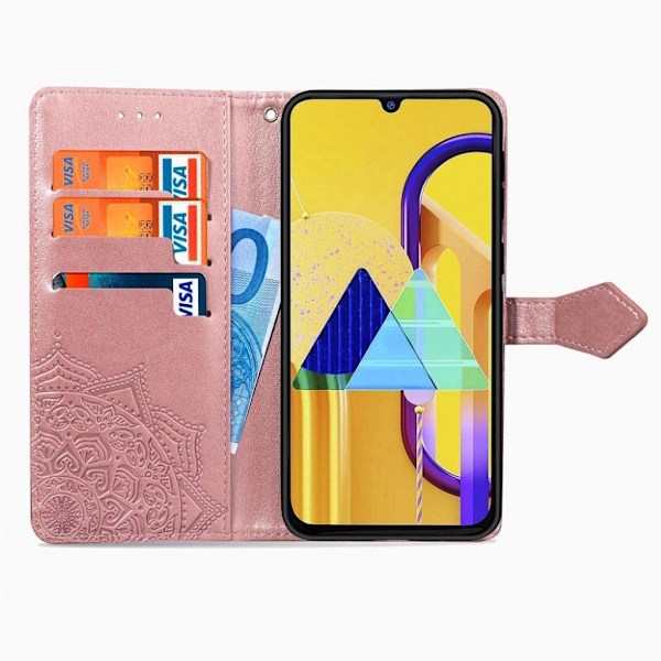 Mandala läder Samsung Galaxy M30s fodral - Rosa Rosa