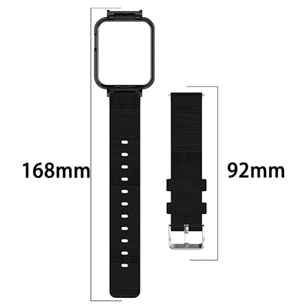 Xiaomi Mi Watch Lite / Redmi Watch klockarmband i nylon canvas - Mörkgrå Silvergrå