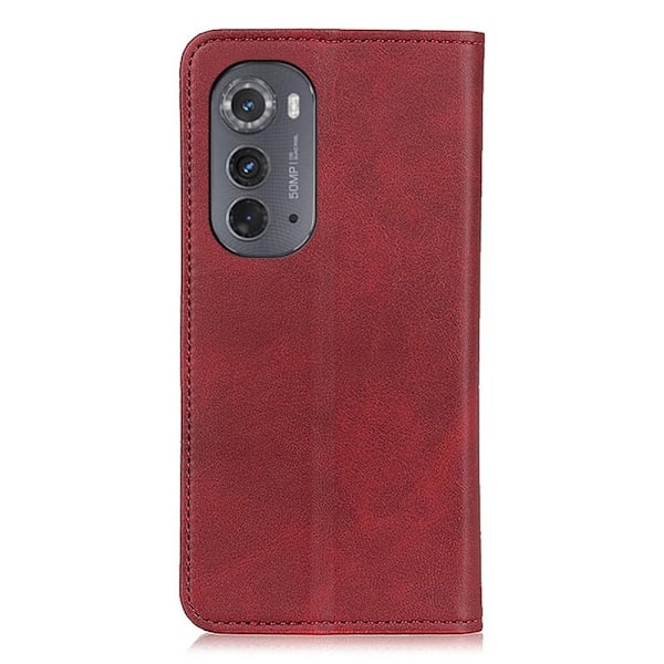 Äkta läder Motorola Moto Edge 2022 fodral - Röd Röd