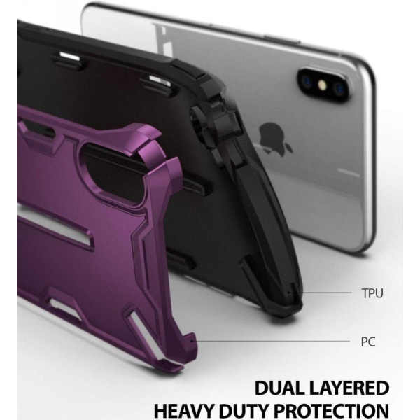 Ringke DUAL X til iPhone XS Max - Metallisk Lilla Purple