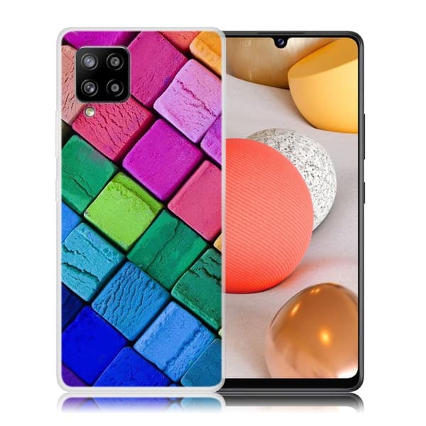 Deco Samsung Galaxy A42 5G kotelot - Värikäs Neliöt Multicolor