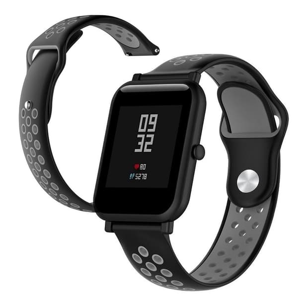 Huawei Watch / TalkBand B5 to-farvet silikone Urrem - Sort / Grå Black