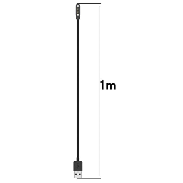 1m Ticwatch GTH 2 magneettinen latauslaituri ja kaapeli Black