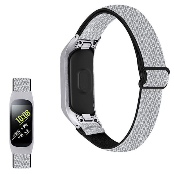 Samsung Galaxy Fit e elastisk nylon loop urrem - Sort / Hvid White