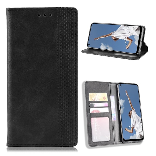 Bofink Vintage Oppo A52 / A72 / A92 læder etui - Sort Black