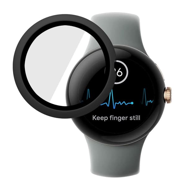 HAT-PRINCE Google Pixel Watch cover with tempered glass - Black Svart