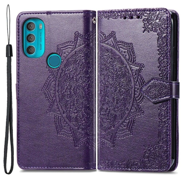Mandala Motorola Moto G71 5G Läppäkotelo - Violetti Purple
