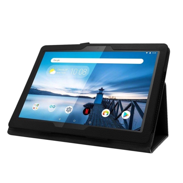 Lenovo Tab P10 litsi nahkainen suojakotelo - Musta Black