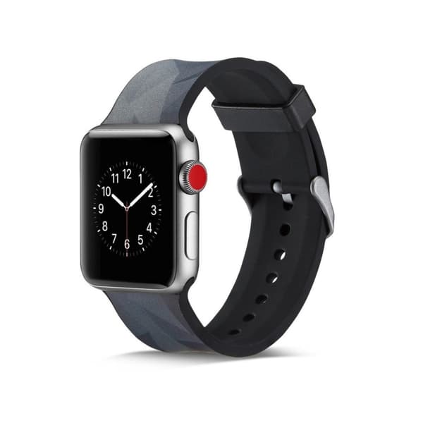 Apple Watch Series 4 40mm erstatnings urrem i silikone med mønster - Grå trekanter Silver grey