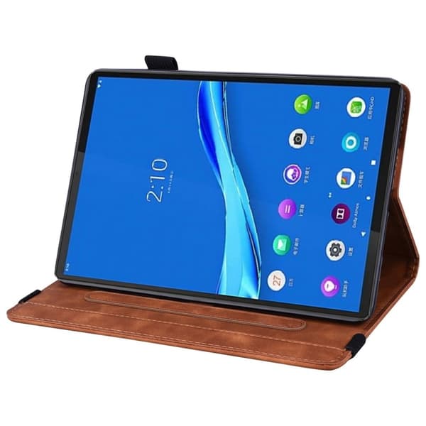 Lenovo Tab M10 Plus (Gen 3) läderfodral med blommönster - Brun Brun