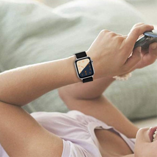 Apple Watch (45 mm) enkel nylon-urrem - Sort Black