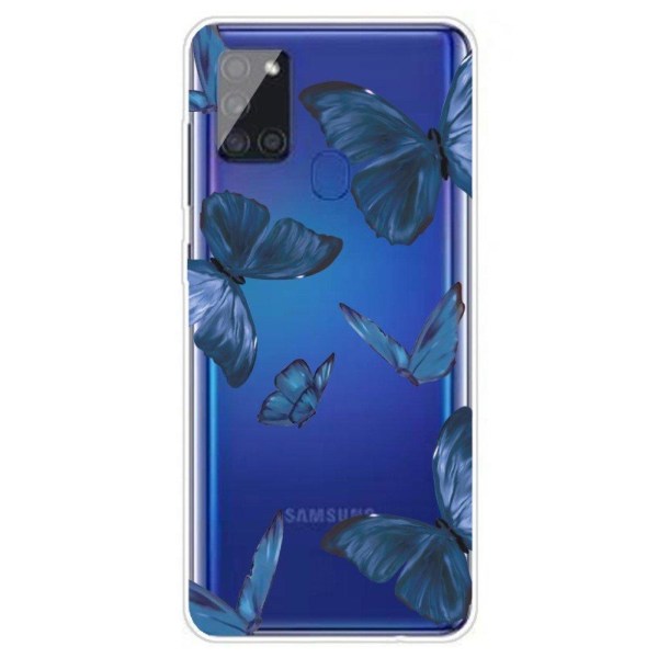 Deco Samsung Galaxy A21s kotelot - Perhoset Blue