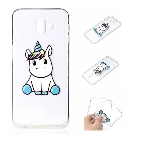 Samsung Galaxy J6 Plus (2018) fremhævet mønster etui - Yndig Enhjørning Multicolor