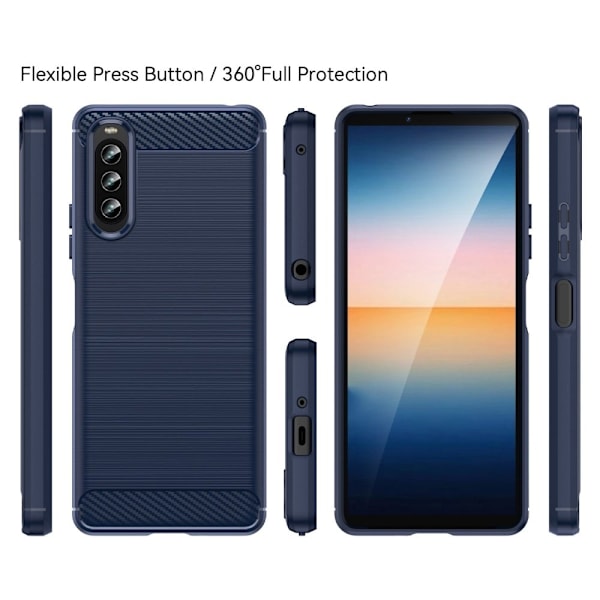 Carbon Flex Sony Xperia 10 IV deksel - Blå Blue