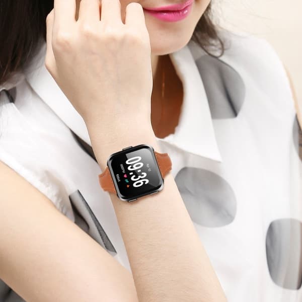 Fitbit Versa strömlinjeformad design klockarmband ersättning - Mörkbrun Brun