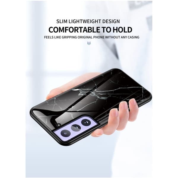 Fantasy marmor Samsung Galaxy S21 Plus cover - sort Black