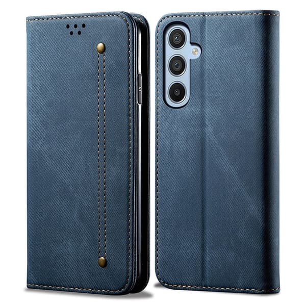 Jeans Samsung Galaxy A24 4G fodral - Blå Blå